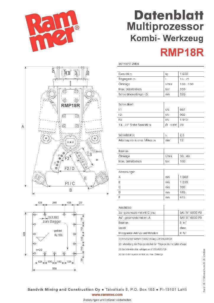 Rammer RMP18R Schneidwerkzeuge
