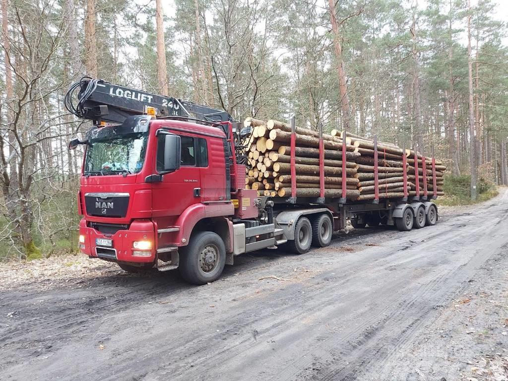 MAN TGS 26.540 6X6 z dźwigiem do przewozu drewna Holzfahrzeuge