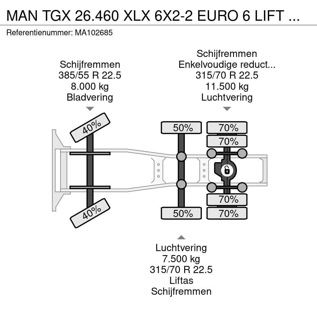 MAN TGX 26.460 XLX 6X2-2 EURO 6 LIFT AXLE Sattelzugmaschinen