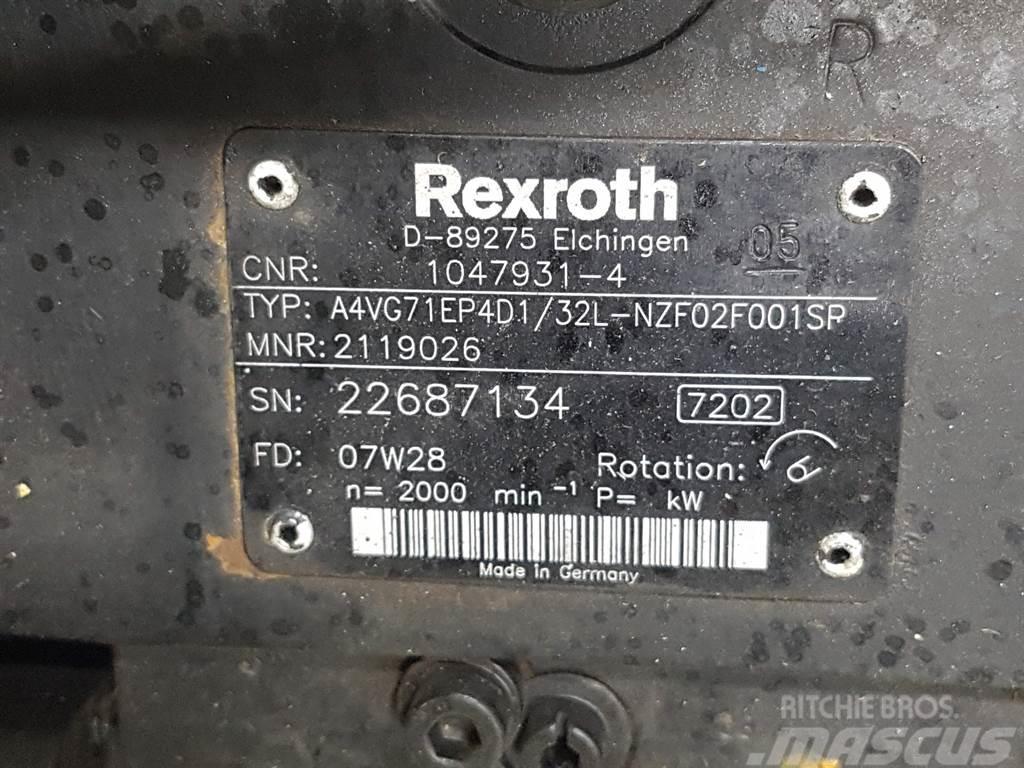 Rexroth A4VG71EP4D1/32L-R902119026-Drive pump/Fahrpumpe Hydraulik
