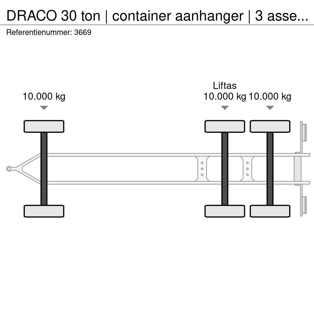 Draco 30 ton | container aanhanger | 3 asser overzetter Containeranhänger