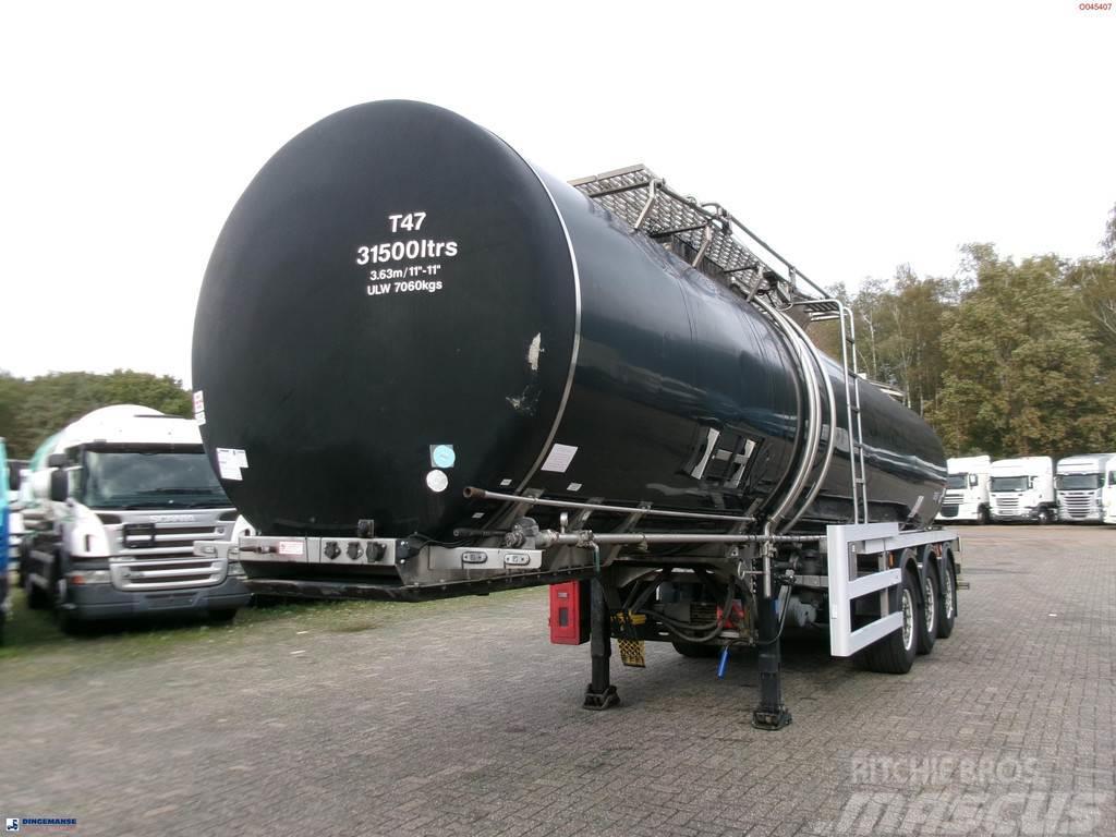 Crossland Bitumen tank inox 33 m3 / 1 comp + compressor + AD Tankauflieger