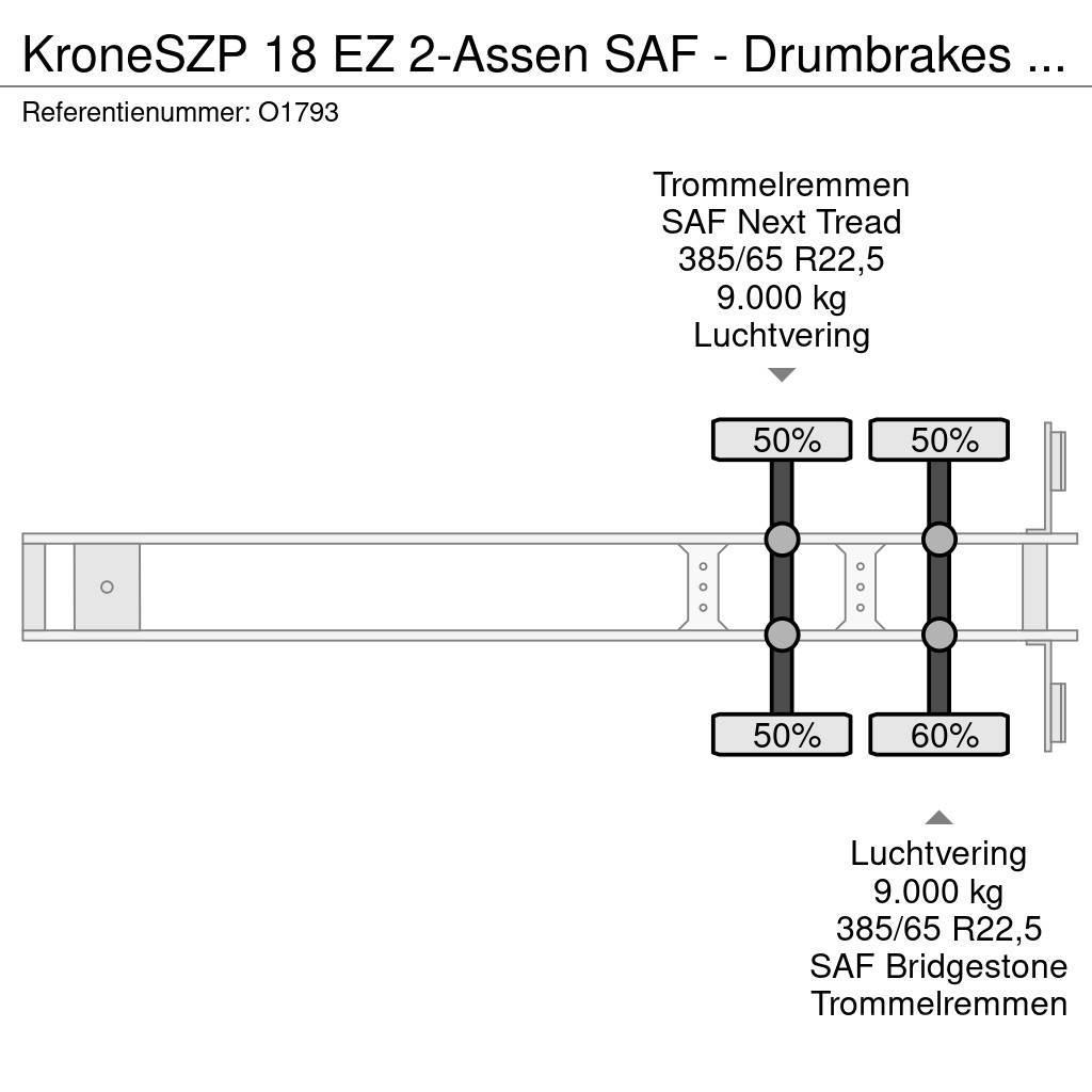 Krone SZP 18 EZ 2-Assen SAF - Drumbrakes - 20FT connecti Containerauflieger