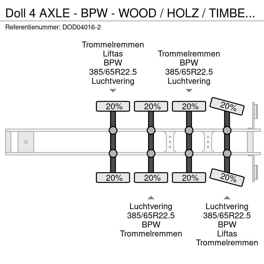 Doll 4 AXLE - BPW - WOOD / HOLZ / TIMBER TRANSPORTER Holztransportauflieger