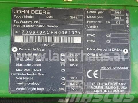 John Deere S670 Mähdrescher
