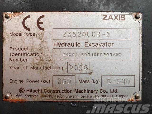 Hitachi ZX520 LCR-3 **BJ. 2008 *17454H/Klima/TOP Zustand Raupenbagger