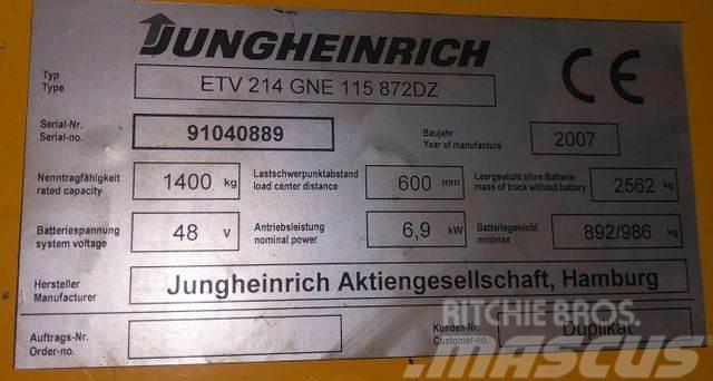 Jungheinrich ETV 214 - 8.42M HUB 3.995 STD. - BATTERIE70% Schubmaststapler