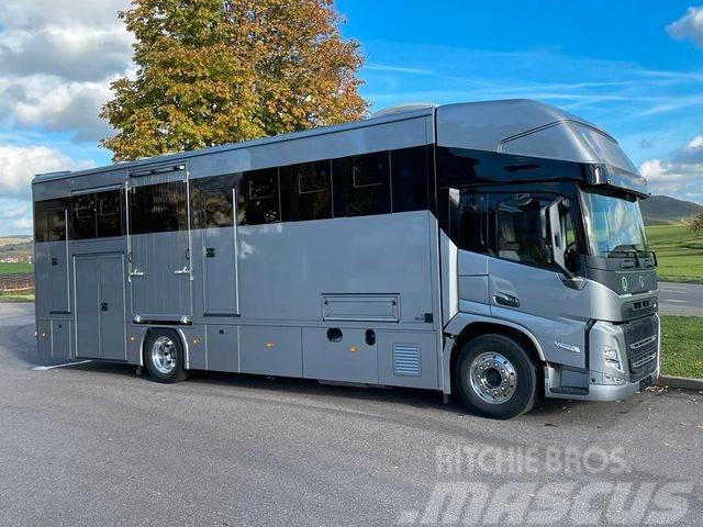 Volvo FM 380, 5 Pferde,Wohnung m Pop Out Tiertransporter