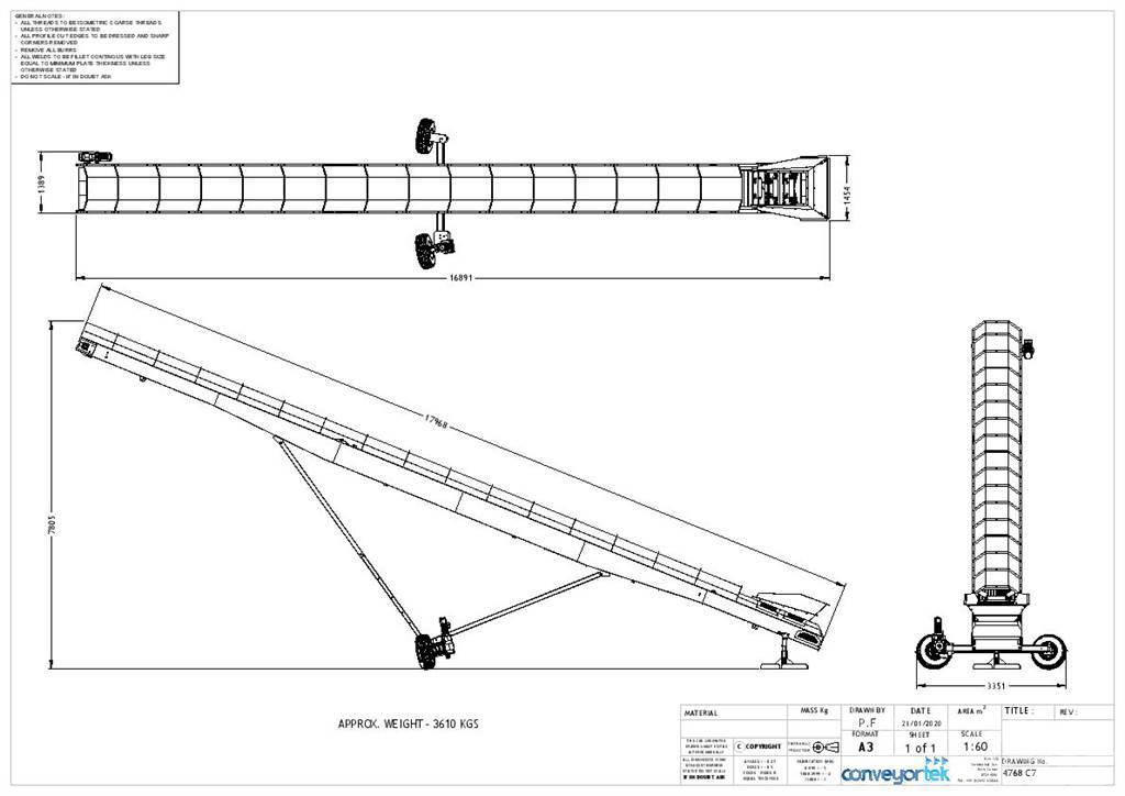  Conveyortek 60ft x 900mm Stockpiling Conveyor Förderbandanlagen