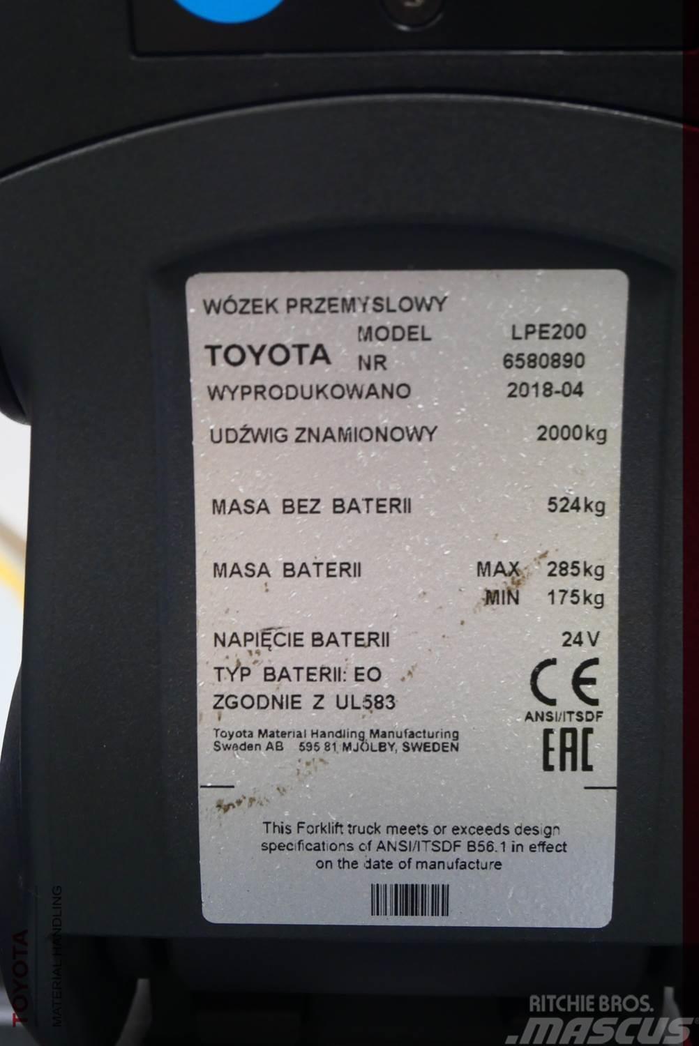 Toyota LPE200 Gabelstapler mit Fahrerstand
