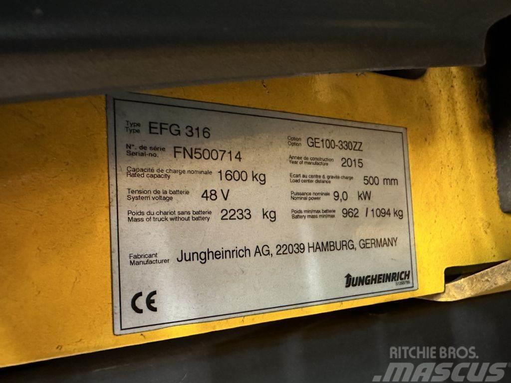 Jungheinrich EFG 316 - FREIHUB-Mast !!! Elektro Stapler