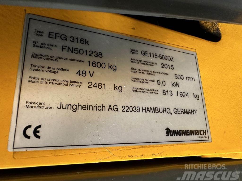 Jungheinrich EFG 316k - TRIPLEX 5 m Elektro Stapler