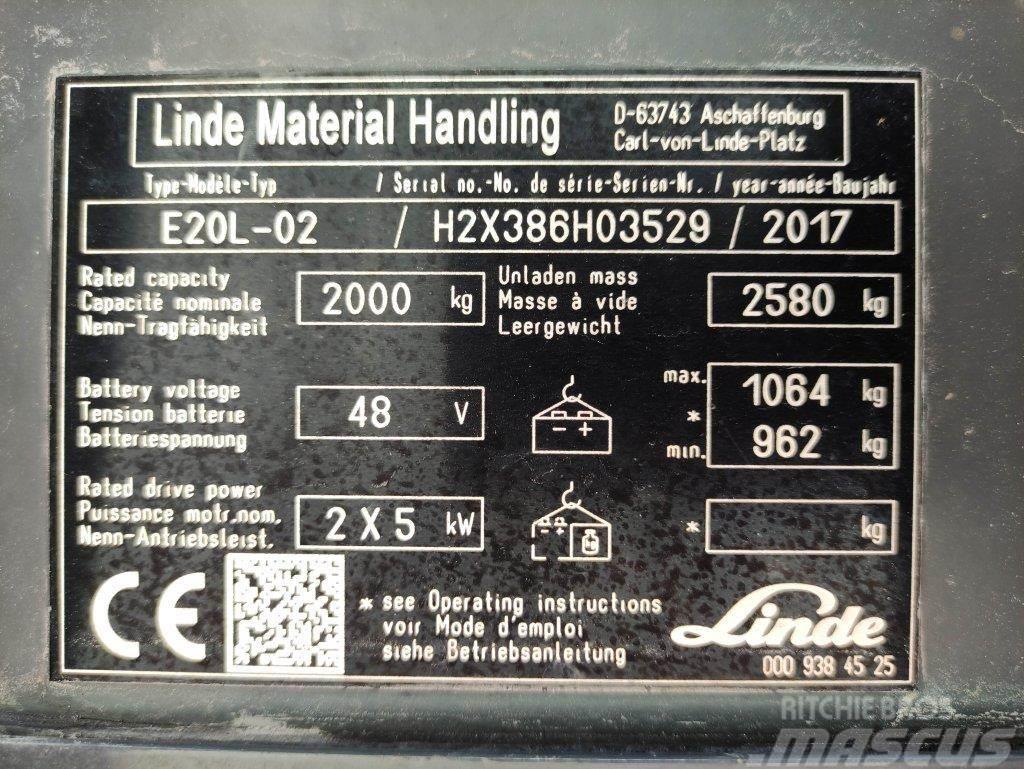 Linde E20L-02-386 Elektro Stapler