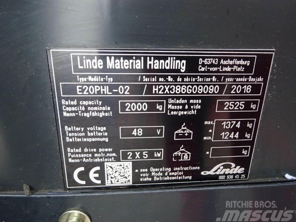 Linde E20PHL-02-386 EVO Elektro Stapler